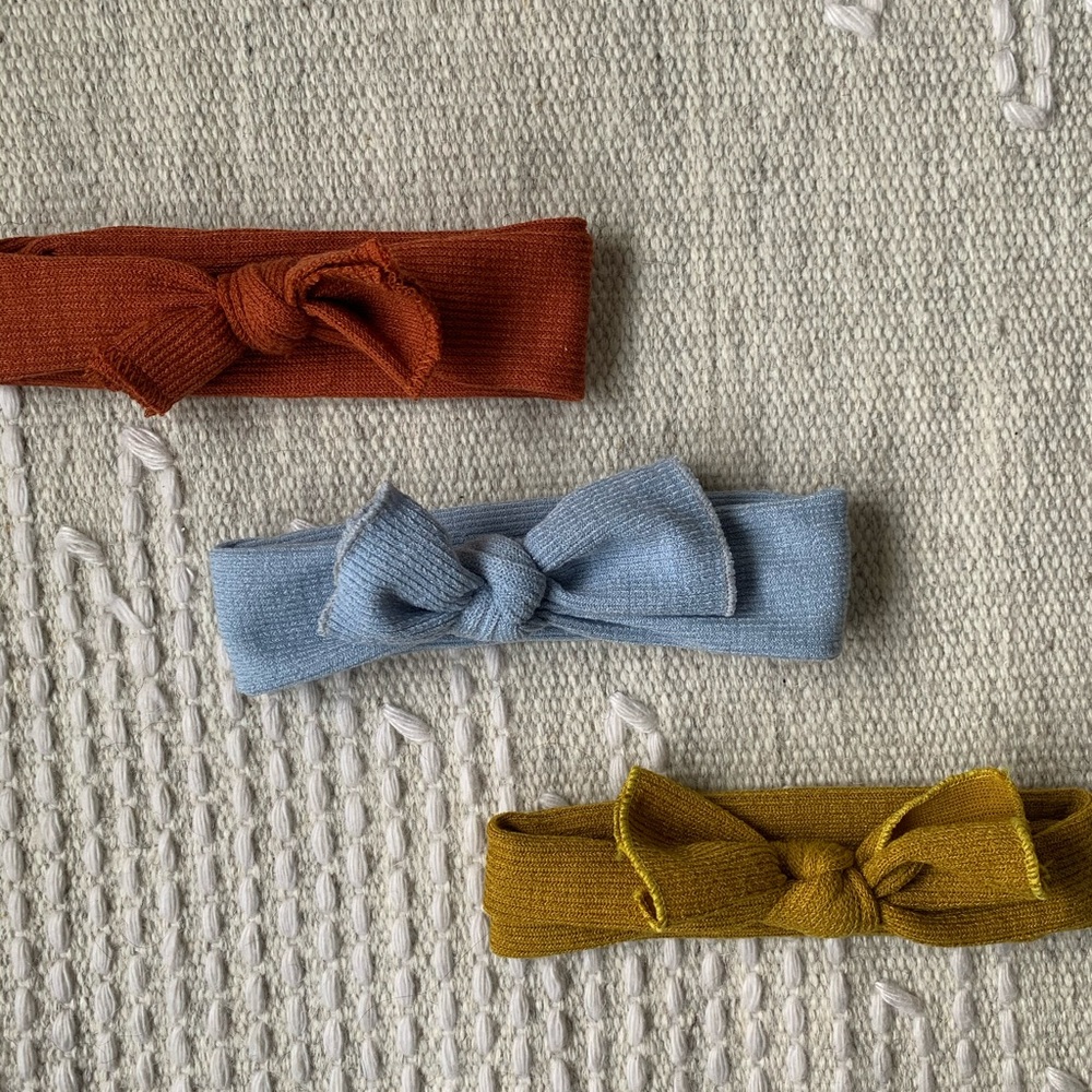 3 ribbed knot headbands